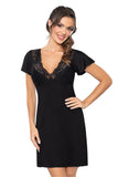 Elegant Lace-Trimmed Viscose Nightshirt for Ultimate Comfort