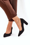 Elegant Eco Suede Pumps with Stable Pillar Heel