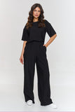 Elegant Loose Blouse and Wide-Leg Pants Set for Any Occasion