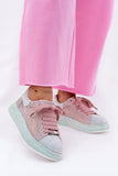 Crystal-Embellished Women's Platform Sports Shoes