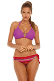 Feminine 2-Piece Swimsuit with Push-Up and Stylish Straps