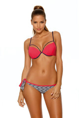 Elegant Two-Piece Swimsuit with Chic Details for Women - pink / s