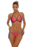 Chic Women's Bikini Set with Underwired Bra and Side Ties