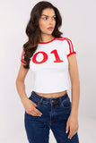 Sporty Women's T-Shirt with Bold Digital Print & Stripes