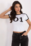 Sporty Short Women's T-Shirt with Bold Digit Print
