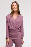 Elegant Women's V-Wrap Blouse for Everyday and Travel
