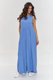 Chic Women's Maxi Jumpsuit with Pockets and Wide Legs