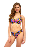 Geometric Colorful Swimsuit with Push-Up Support