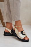 Elegant Eco Leather Wedge Sandals with Velcro Closure