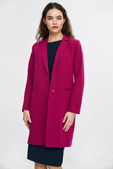 Elegant Women's Blazer with Classic Lapels and Shoulder Pads - violet / 42