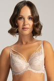 Elegant Push-Up Bra with Lace and Decorative Straps