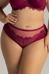 Elegant Brazilian Lace Figs for Sensual Comfort - red / M