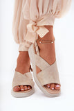 Eco Leather Wedge Sandals with Adjustable Buckle Closure