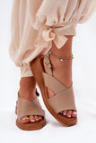 Eco Leather Wedge Sandals with Adjustable Buckle for Women