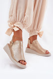 Elegant Eco-Leather Wedge Sandals with Side Zipper