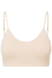 Trendy Ribbed Elastic Bra with Adjustable Straps and Pads