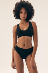 Classic Bikini-Style Panties Set in Black and Brick Colors - multicolor / M