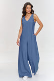 Elegant Women's Jumpsuit with V-Neck and Wide Legs