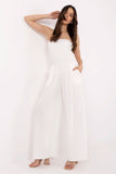 Elegant Women's Jumpsuit with Flower Brooch and Pockets