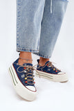 Stylish Women's Platform Sneakers with Unique Patterned Upper