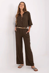 Women trousers model 214059 Italy Moda - brown / one-size-fits-all