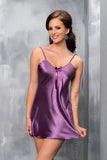 Elegant Satin Chemise with Adjustable Straps and Bow Detail