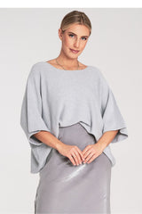 Bat style blouse model 217075 Figl - grey / one-size-fits-all