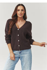 Cardigan model 223259 Makadamia - brown / one-size-fits-all