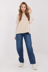 Blouse model 223336 Italy Moda - beige / one-size-fits-all