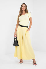 Blouse model 224608 Rue Paris - yellow / S/M
