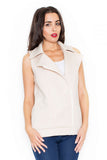 Stylish Zipped Vest with Classic Lapels for Sports Wear