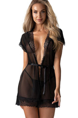 Bathrobe model 230592 Obsessive - black / L/XL