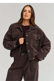  Corduroy jacket model 232013 Makadamia 