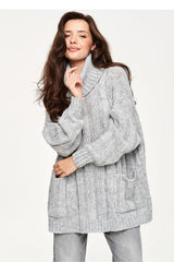 Turtleneck model 232049 Makadamia - grey / one-size-fits-all
