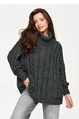 Turtleneck model 232050 Makadamia - grey / one-size-fits-all