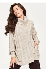 Turtleneck model 232052 Makadamia - beige / one-size-fits-all