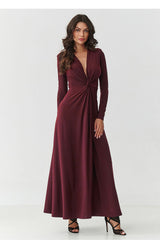 Long dress model 232063 Makadamia - red / s