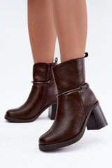 Heel boots model 232070 Step in style - brown / 35