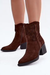 Heel boots model 232072 Step in style - brown / 36