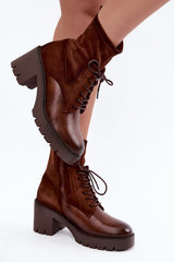 Heel boots model 232079 Step in style - brown / 36