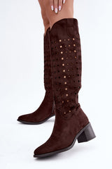 Heel boots model 232090 Step in style - brown / 36