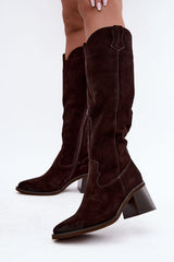 Heel boots model 232093 Step in style - brown / 36