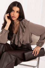Blouse model 232114 Rue Paris - beige / one-size-fits-all