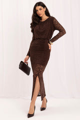 Evening dress model 232176 Rue Paris - brown / one-size-fits-all