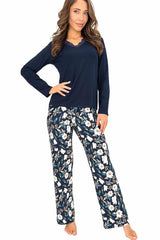 Pyjama model 232316 Donna - navy blue / s