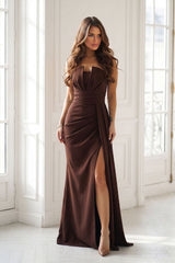 Long dress model 232330 Bicotone - brown / 34