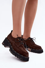 Heeled low shoes model 232337 Step in style - brown / 36