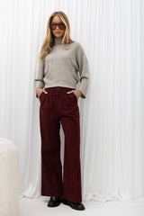 corduroy trousers model 232404 Italy Moda - red / S/M
