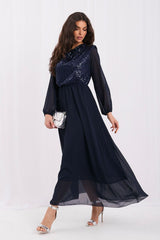 Evening dress model 232417 Rue Paris - navy blue / one-size-fits-all