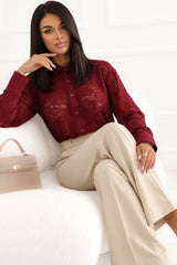 Long sleeve shirt model 232429 Rue Paris - red / one-size-fits-all